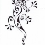 Modèle tatouage polynésien lézard margouillat