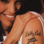 Angelina Jolie tribal dragon and billy bob tattoo