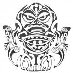 Modèle tattoo tiki polynesien