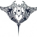 Modèle tatouage polynésien de raie manta