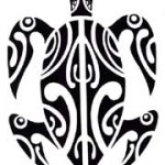 Modèle tatouage tortue polynesienne