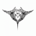 Modèle tatouage polynésien raie manta