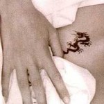 Angelina Jolie's lower belly tattoo