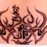 Modèle tatouage chinois bas du dos