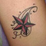 Modèle de tatouage étoile nautique sur la cheville