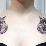 modele-tatouage-hirondelle-10 Tatouage double hirondelle noir et gris