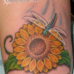 Modèle tatouage poignet de fleur de tournesol