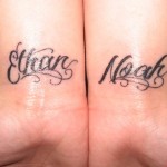 Modèle tatouage poignet lettres prénoms