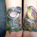 Tatouage hirondelles new school