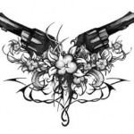 Modèle de tatouage old school de guns n' roses