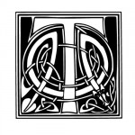 modele-tatouage-ecriture-celtique-T Modèle tatouage celtique lettre T
