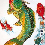 Modèles tatouage japonais carpe Koi