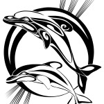 Modèle de tatouage de dauphin tribal