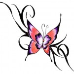 Modèle de tatouage de papillon