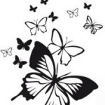 Design de tatouage mural de papillons
