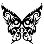 Modèle tatouage papillon tribal