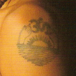 tatouage de yannick noah : soleil sur le bras