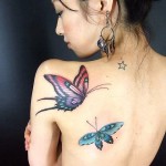 Modèle de tatouage de papillon sur l'épaule pour femme Modèle de tatouage de papillon sur l'épaule pour femme