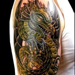 tatouage de dragon en couleurs sur l'épaule tatouage de dragon en couleurs sur l'épaule
