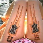 Tatouage sur la cuisse original et décalé Tatouage sur la cuisse original et décalé