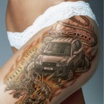 Tatouage sur la cuisse pour une publicité Hyundai Tatouage sur la cuisse pour une publicité Hyundai