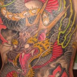 tatouage dos intégral de dragon japonais