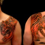 tatouage de tigre sur l'epaule