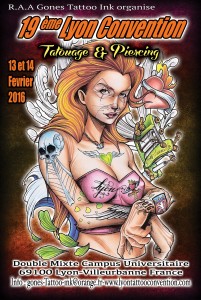 Affiche du salon du tatouage de Lyon 2016