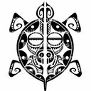 Modèle de tatoo polynésien : tortue