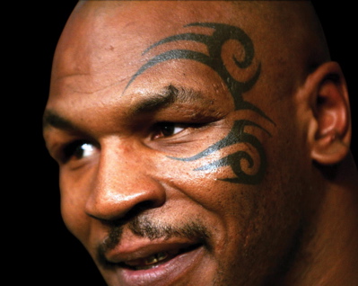 Tatouage tribal sur le visage de Mike Tyson