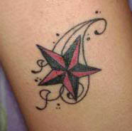 Modèle de tatouage étoile nautique sur la cheville