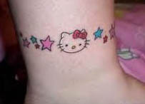 Modèle de tatouage hello kitty sur la cheville