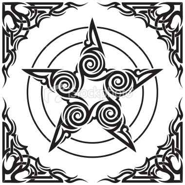Modèle tatouage étoile tribale