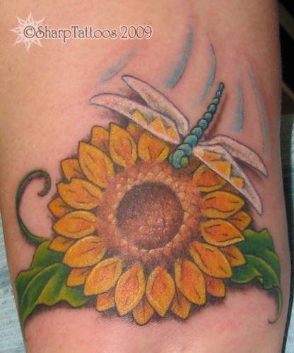 Modèle tatouage poignet de fleur de tournesol