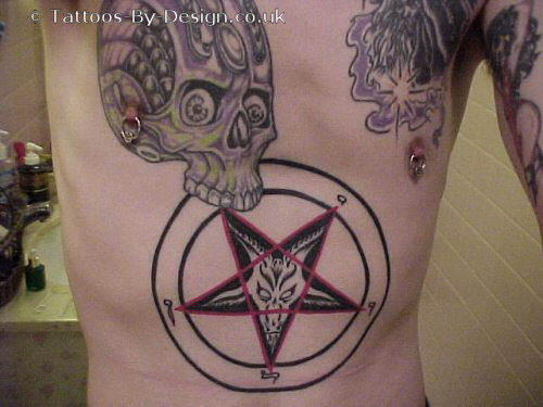 Modèle tatouage pentagramme sataniste