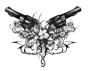 Modèle de tatouage old school de guns n' roses