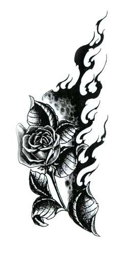 Modèle de tatouage tribal de rose noire