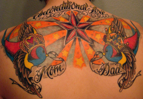 Tatouage étoile sur le dos