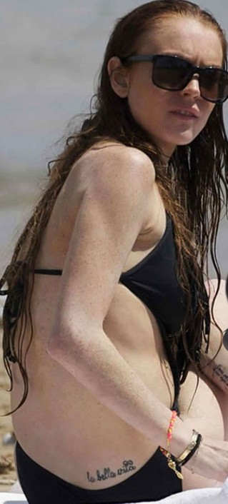 Tatouage dos Lindsay Lohan