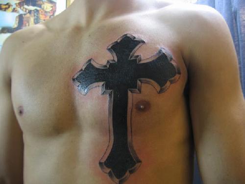 Modèle de tatouage de croix gothique