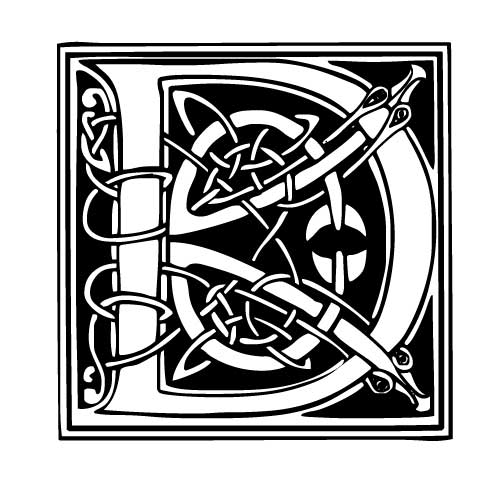 Modèle tatouage celtique lettre D