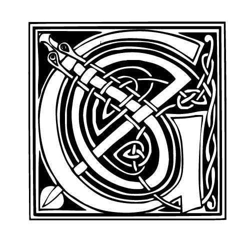 Modèle tatouage celtique lettre G