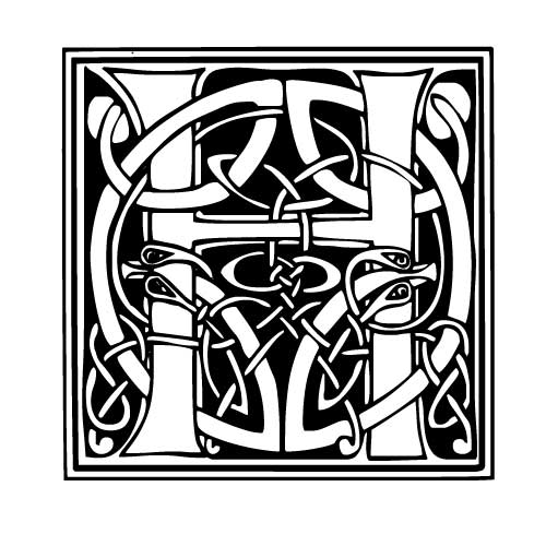 Modèle tatouage celtique lettre H