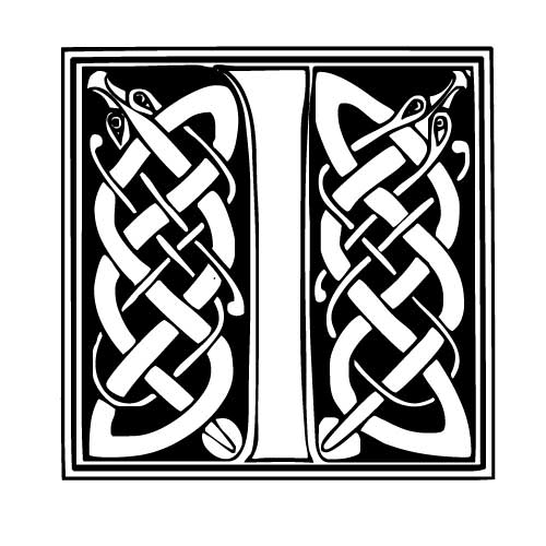 Modèle tatouage celtique lettre I