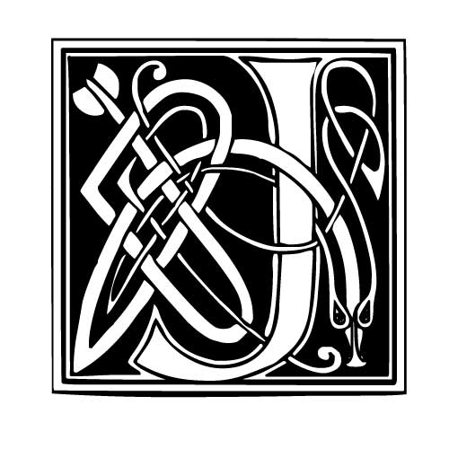 Modèle tatouage celtique lettre J