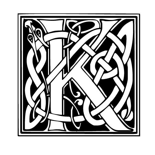 Modèle tatouage celtique lettre K