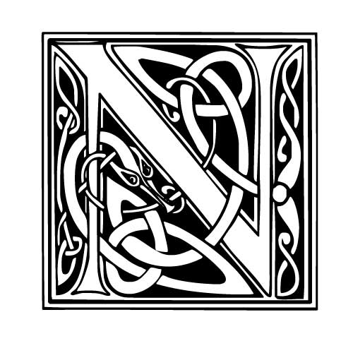 Modèle tatouage celtique lettre N