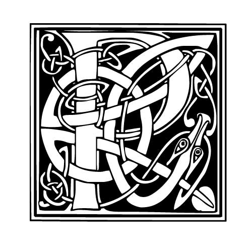 Modèle tatouage celtique lettre P