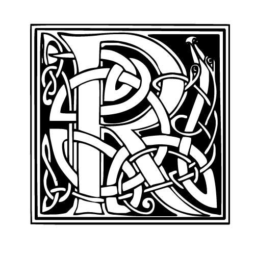 Modèle tatouage celtique lettre R