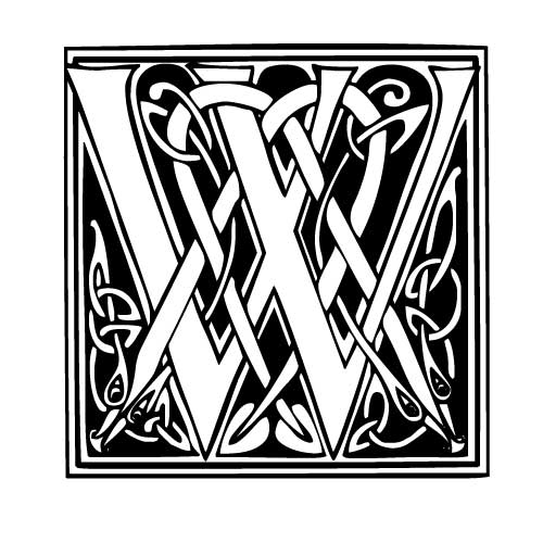 Modèle tatouage celtique lettre W